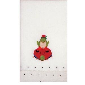 Patience Brewster Krinkles Frog on a Lady Bug Guest Towel